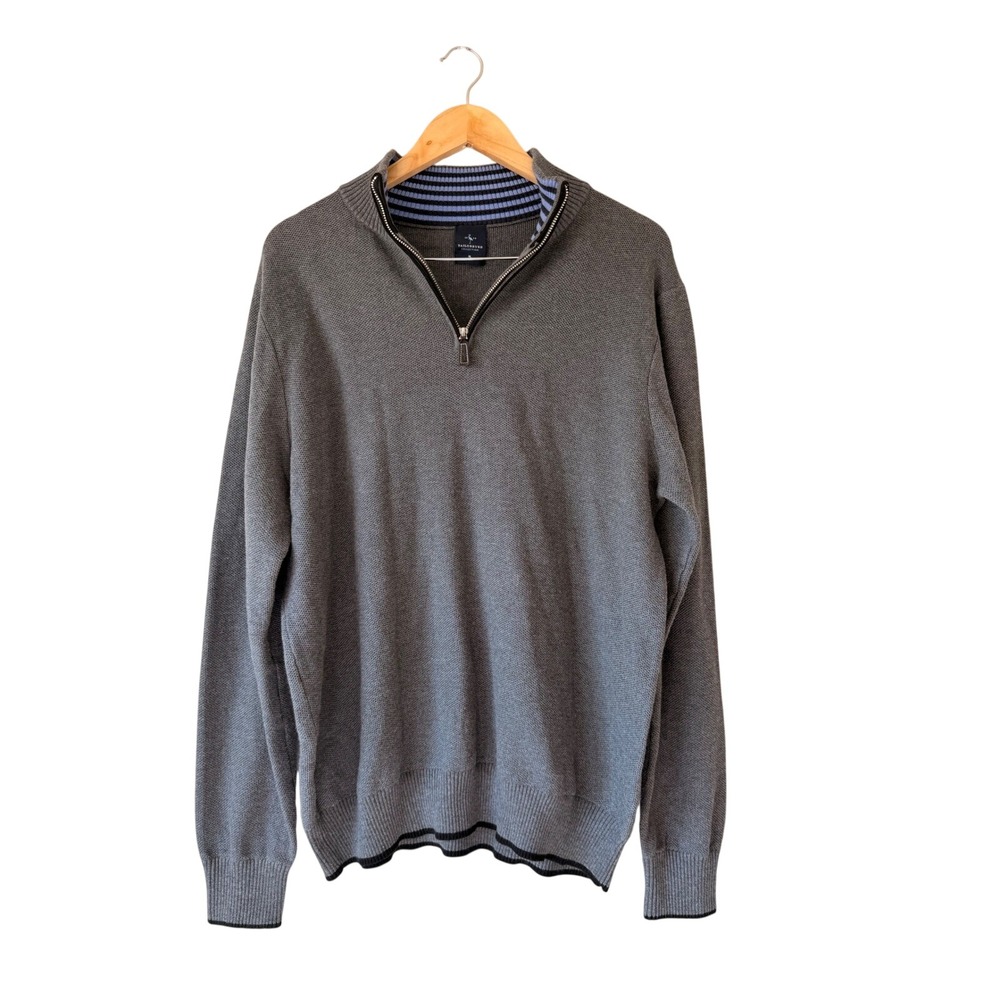 Tailorbyrd Mens Gray Quarter Zip Sweater XL‎